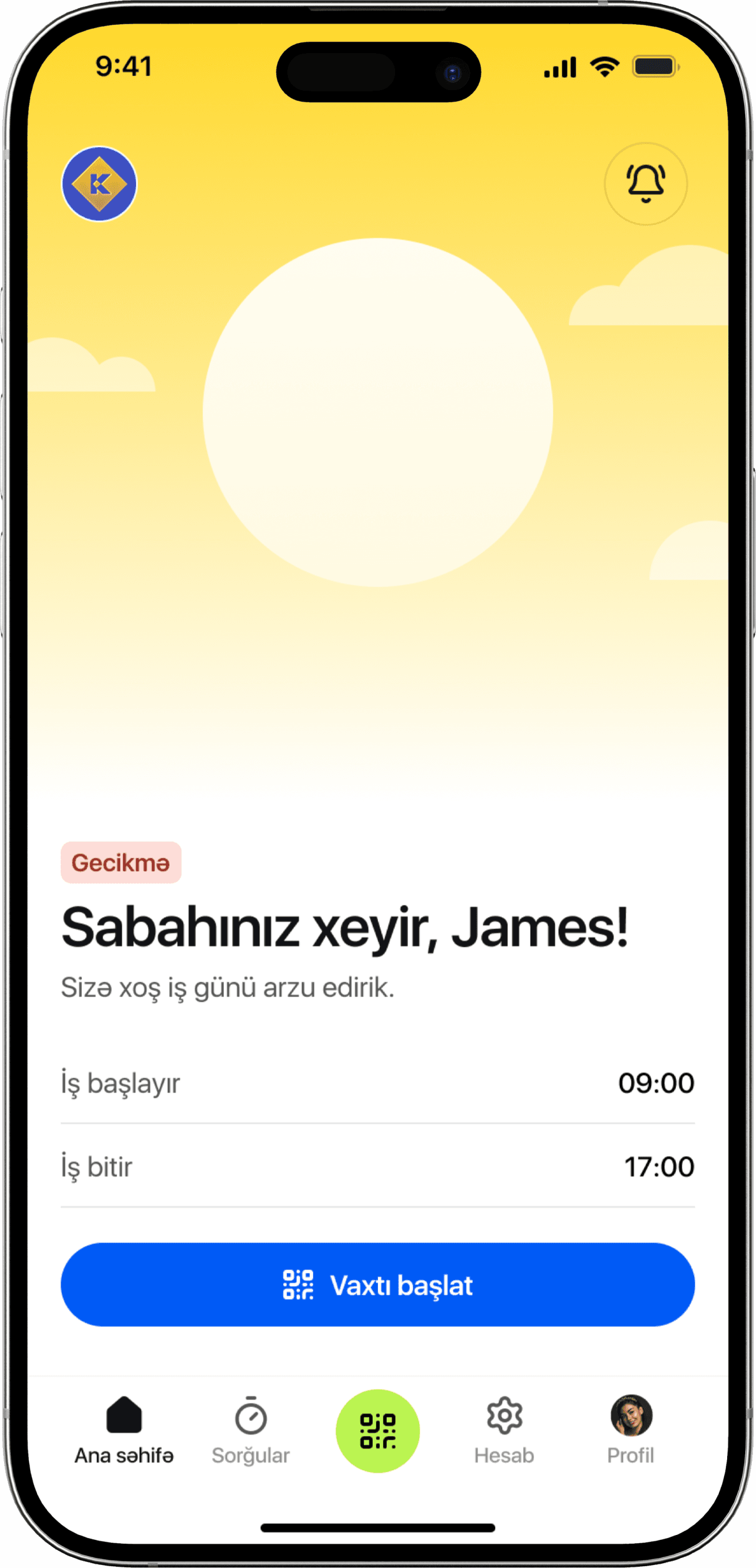 Gateflow home screen with a check-in action